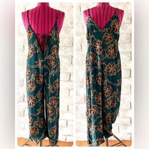 Honey Belle Teal and Gold Jumpsuit